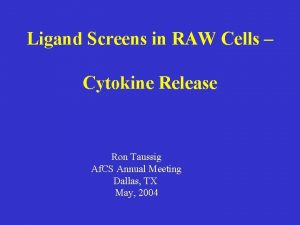 Ligand Screens in RAW Cells Cytokine Release Ron