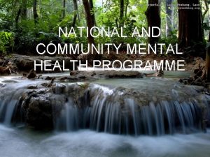 Objectives of mental health programme