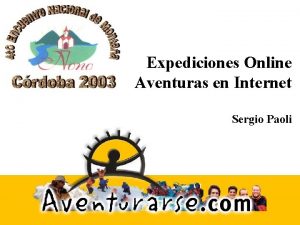 Expediciones Online Aventuras en Internet Sergio Paoli Introduccin