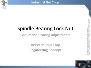 Spindle Bearing Lock Nut For Precise Bearing Adjustments