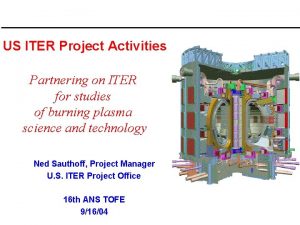 US ITER Project Activities Partnering on ITER for