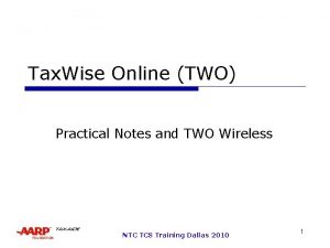Www taxwise com training