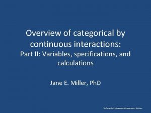 Continuous variables examples