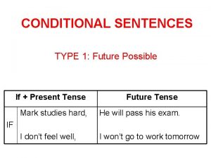 Conditional sentences future possible