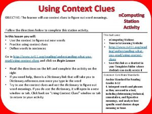Tv411 context clues Tv411 context clues
