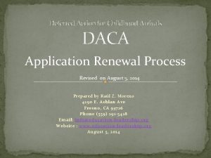 Deferred Action for Childhood Arrivals DACA Application Renewal