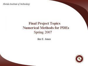 Final Project Topics Numerical Methods for PDEs Spring