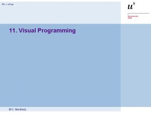 PS e Toys 11 Visual Programming O Nierstrasz