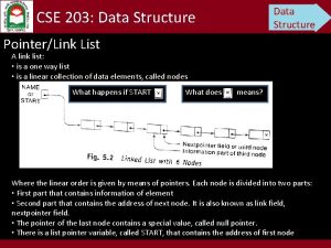 Data Structure CSE 203 Data Structure PointerLink List Data Structure CSE 203 Data Structure PointerLink List