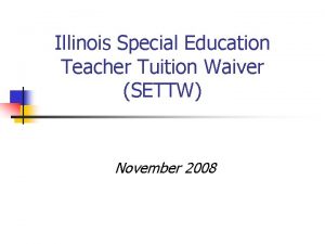 Special education tuition waiver