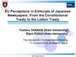 EU Perceptions in Editorials of Japanese Newspapers From