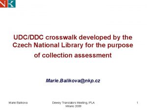 UDCDDC crosswalk developed by the Czech National Library