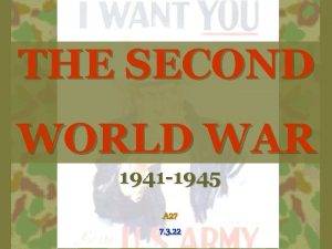 THE SECOND WORLD WAR 1941 1945 A 27