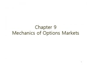 Mechanics of options markets