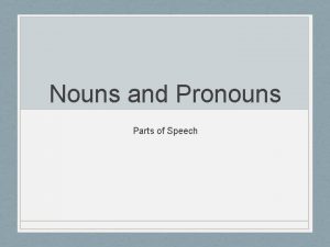 Nominative pronouns