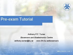 Biosensors exam questions Biosensors exam questions