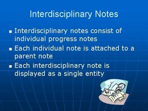 Interdisciplinary notes Interdisciplinary notes