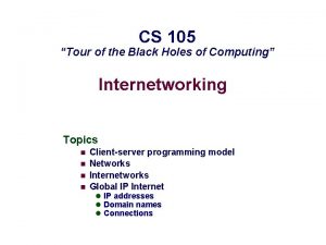 CS 105 Tour of the Black Holes of