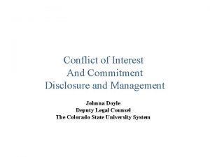 Conflict of Interest And Commitment Disclosure and Management