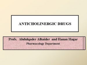 Difference between cholinergic and anticholinergic