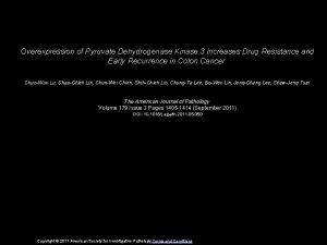 Overexpression of Pyruvate Dehydrogenase Kinase 3 Increases Drug