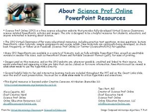 About Science Prof Online Power Point Resources Science