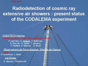 ECRS 2004 Radiodetection of cosmic ray extensive air