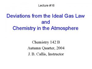 Deviations from the ideal gas law