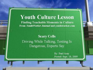 Youth Culture Lesson Finding Teachable Moments in Culture