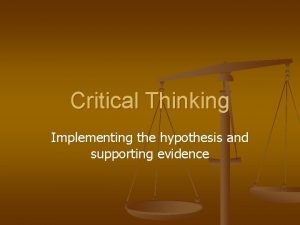 Hypothesis in critical thinking