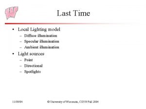 Local lighting examples