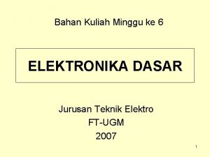 Elektronika dasar 1