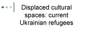 Displaced cultural spaces current Ukrainian refugees The project