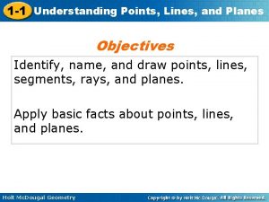 Understanding points lines and planes