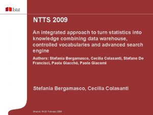 NTTS 2009 An integrated approach to turn statistics