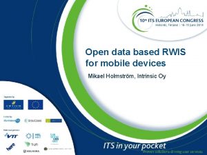 Open data based RWIS for mobile devices Mikael