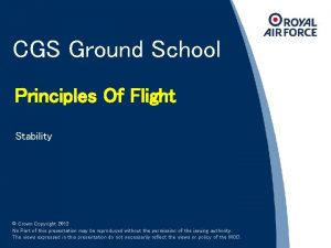 CGS Ground School Principles Of Flight Stability Crown