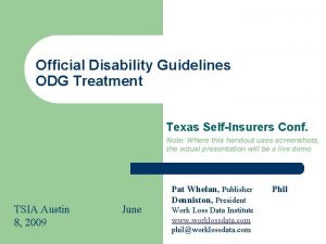 Official disability guidelines