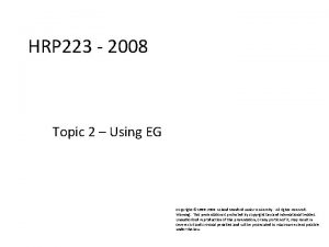 HRP 223 2008 HRP 223 2008 Topic 2