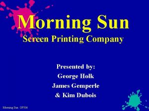 Sun screen printing