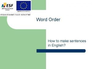 Word order in questions