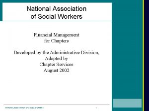 National Association of Social Workers Financial Management for