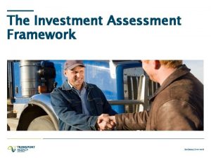 Investment assessment framework