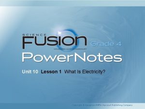 Lesson 1 what is electricity