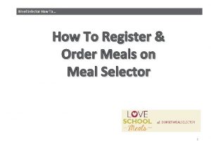 Meal selector