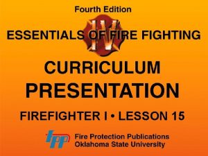 FIREFIGHTER I LESSON 15 SPRINKLER SYSTEM DESIGN AND