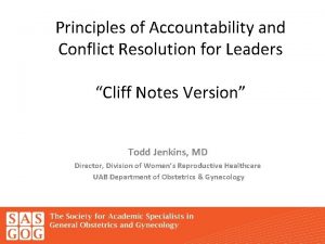 Accountability in conflict resolution