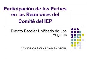 Participacin de los Padres en las Reuniones del