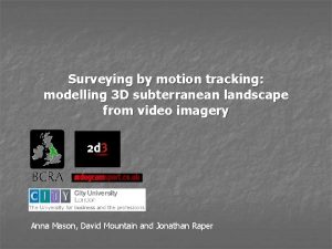 Surveying by motion tracking modelling 3 D subterranean