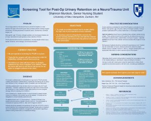 Screening Tool for PostOp Urinary Retention on a